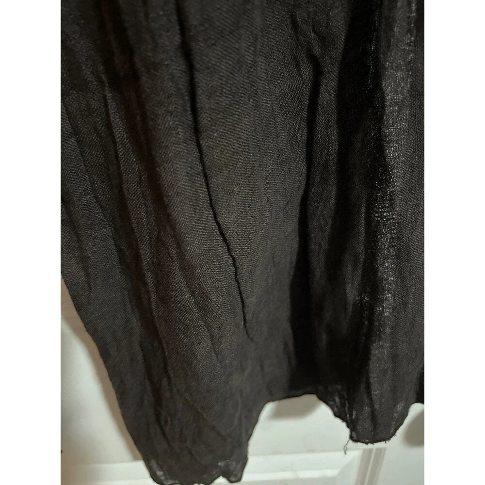 Zara Women’s Crinkle Effect Linen Pants size L NWT Pull-On Wide Leg Boho